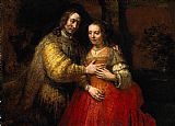 Rembrandt Canvas Paintings - The Jewish Bride